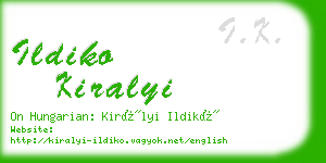 ildiko kiralyi business card